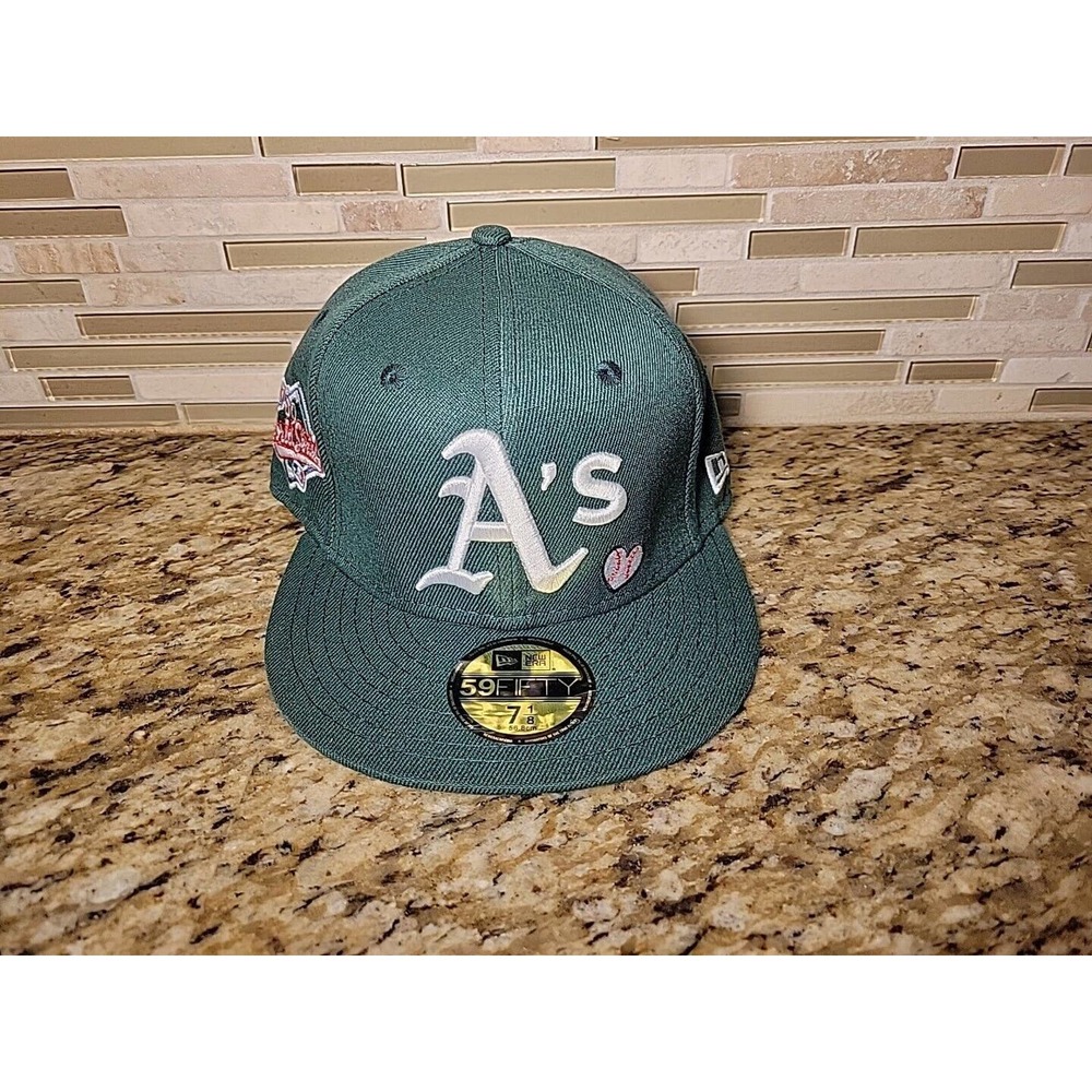 Oakland A's Hat New Era 59FIFTY Fitted Cap 7 1/8 MLB Baseball Athletics